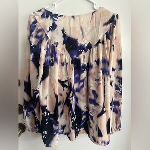 Elegant Floral Maxi Skirt in Navy and Cream